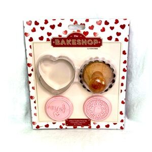 Heart Cookie Press Set - Pink and Silver